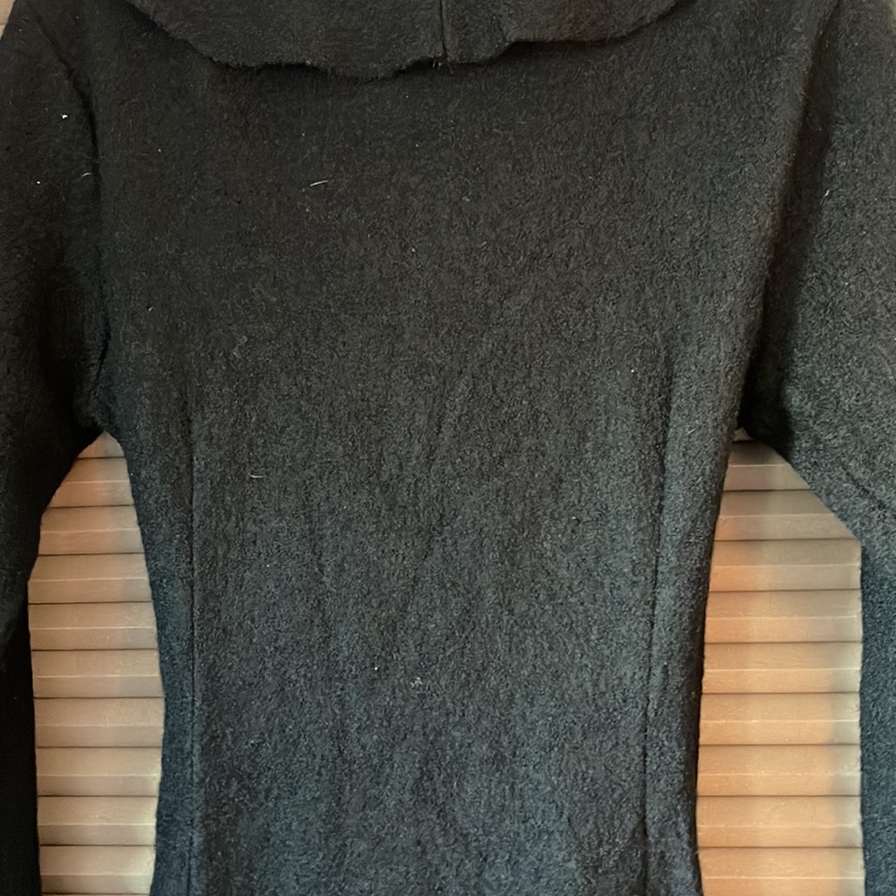 Fenn Write Manson 100% Wool Ruffle Wrap / Dress / Sweater Coat size M - Picture 7 of 10